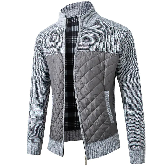 Slim Fit Stand Collar Zipper Jacket for Men