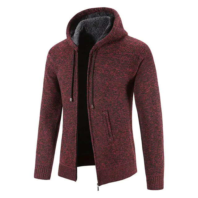 Winter Thick Hooded Cardigan for Men - Slim Fit Sweater