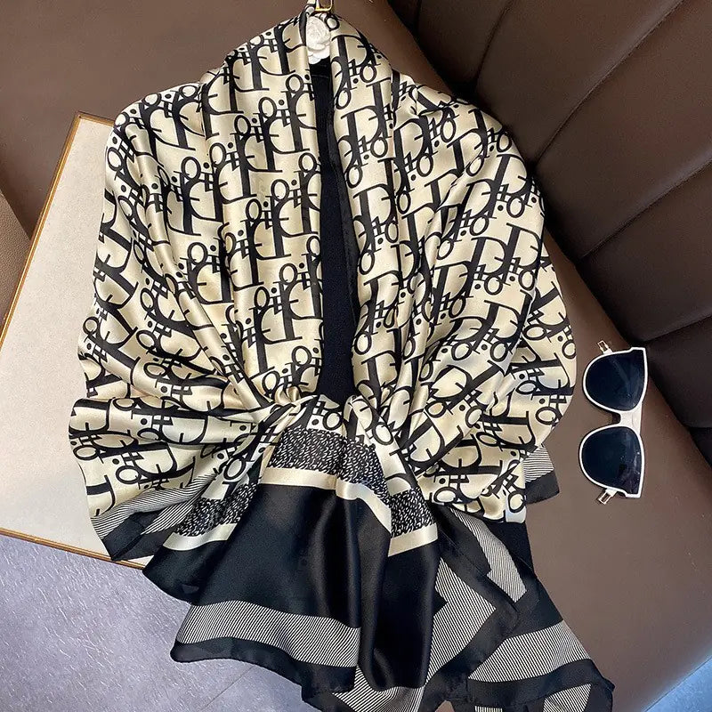 Beach Sunscreen Shawl, Versatile Long Scarf, Silk Scarf