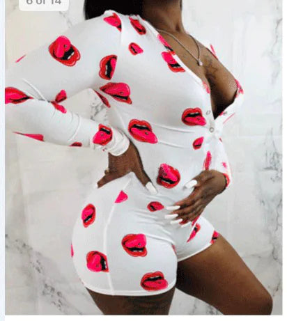 Printed Slim Fit Sexy Jumpsuit