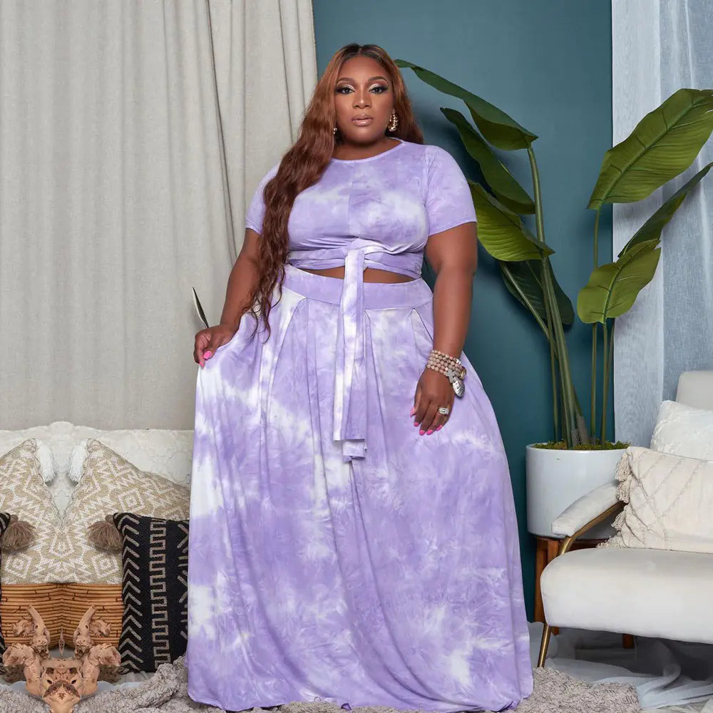 Plus Size Two-Piece Skirt Suit for Women Fashion