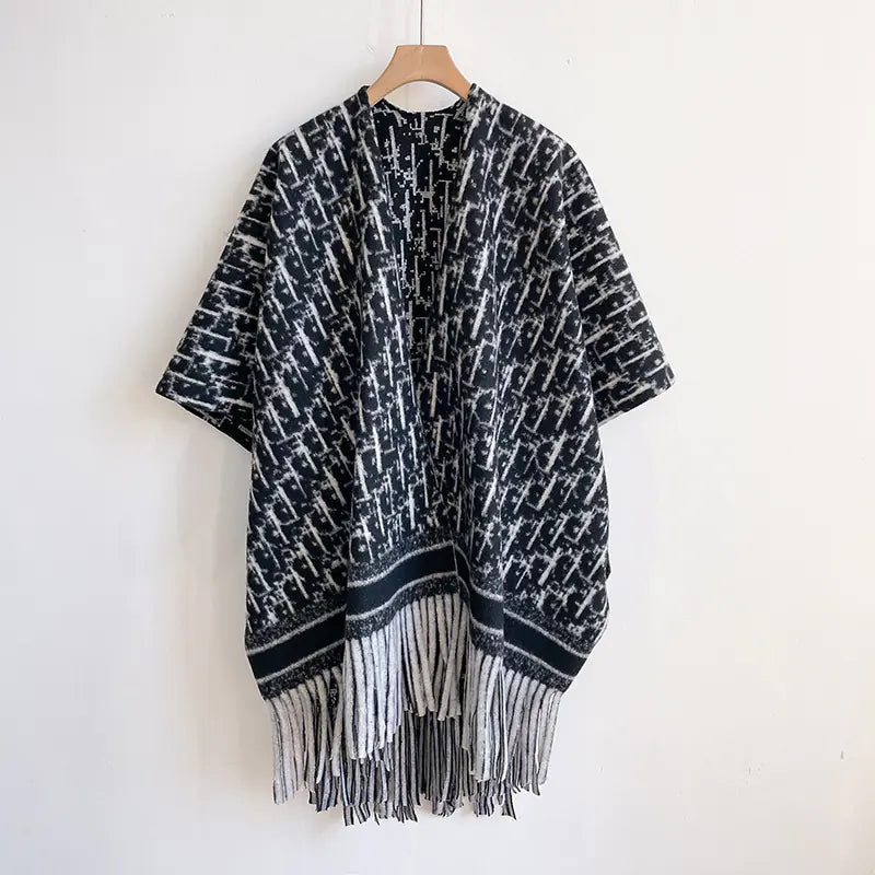 Versatile English Plaid Shawl Cape