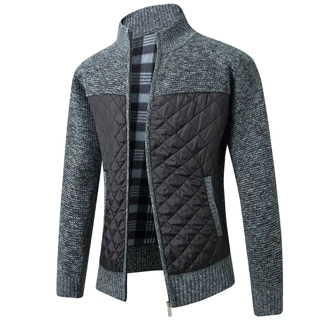 Slim Fit Stand Collar Zipper Jacket for Men